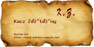 Kacz Zétény névjegykártya